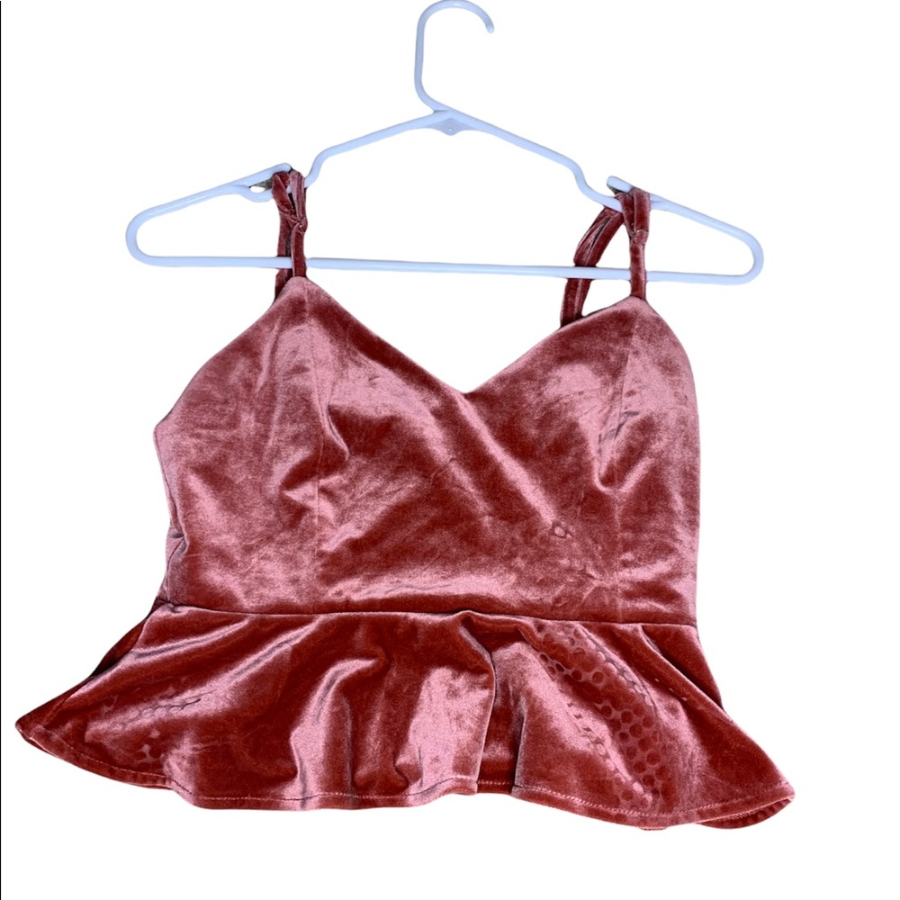 Velvet peplum crop top - Picture 1 of 2